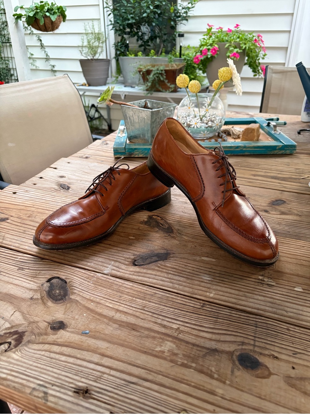 Pronto Uomo Firenze Men’s 10M Cognac Brown Leather Split Toe Derby Shoes Italy